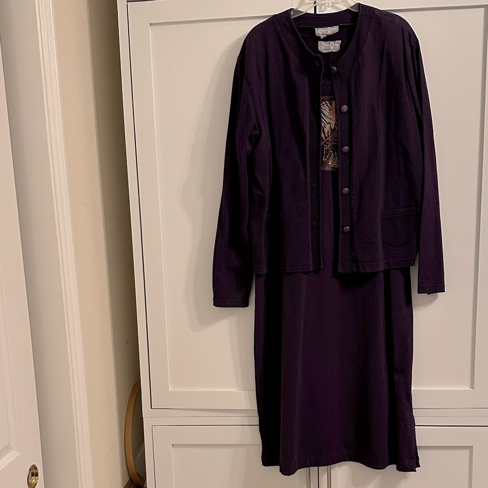 Purple Two-Piece Dress and Jacket Set